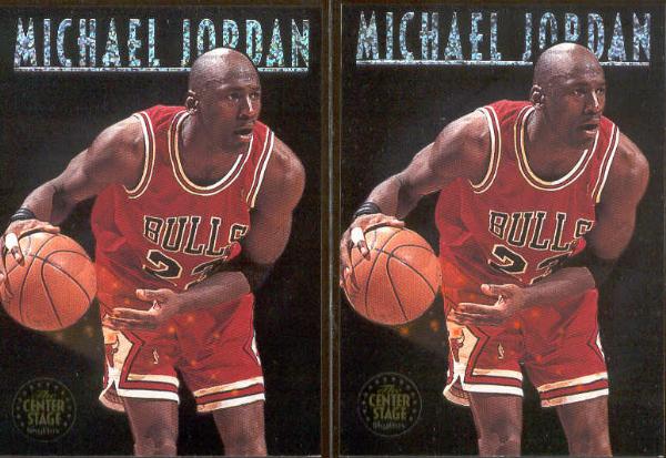 1993-94 Skybox Premium Bskt.- "Center Stage"- #CS1 Michael Jordan- 2 Cards