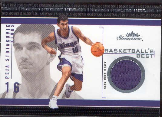 2003-04 Fleer Showcase Bskt.- "Basketballs Best Memorabilia"- #BB-PS Peja Stojakovic, Kings