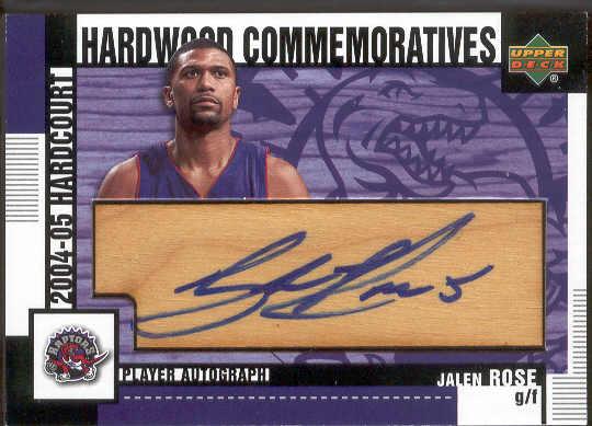 2004-05 Upper Deck Hardcourt Bskt.- "Hardwood Commemoratives"- #HC-JA Jalen Rose, Raptors