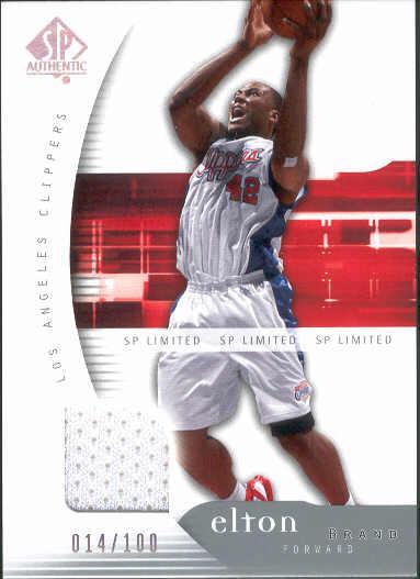 2005-06 SP Authentic Bskt.- "Limited Warm-Ups"- #35 Elton Brand, Clippers- #14/100