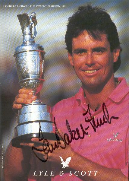 1991 Lyle & Scott Autographed Golf Promotional Photo- Ian Baker-Finch