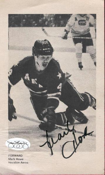 Autographed Mark Howe Aeros Picture from a 1970’s paperback book