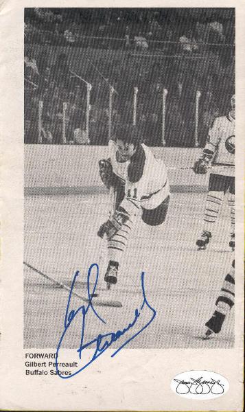 Autographed Gilbert Perreault Sabres Picture from a 1970’s paperback book