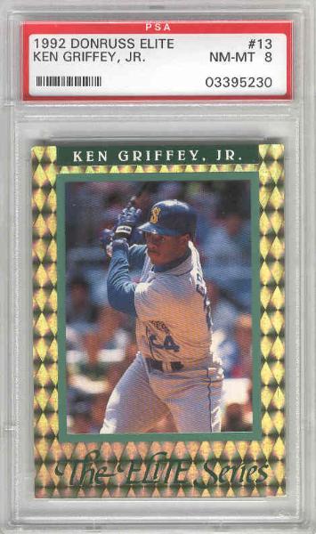 1992 Donruss Elite Baseball- #13 Ken Griffey Jr- PSA NM-Mt 8