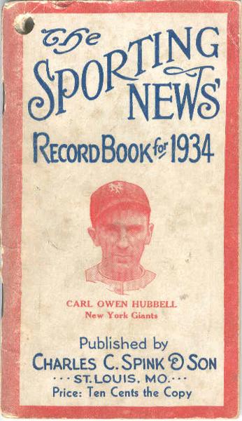 The Sporting News Record Book for 1934