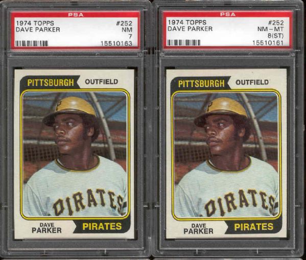 1974 Topps Bb- #252 Dave Parker RC- 2 PSA Graded Cards