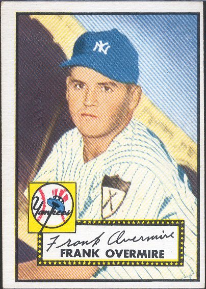 1952 Topps Bb- #155 Frank Overmire, Yankees