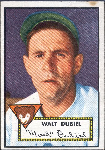 1952 Topps Bb- #164 Walt Dubiel, Cubs