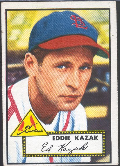 1952 Topps Bb- #165 Eddie Kazak, Cards