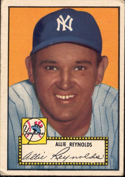 1952 Topps Bb- #67 Allie Reynolds, Yankees- black back