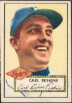 1952 Topps Bb- #250 Carl Erskine, Dodgers