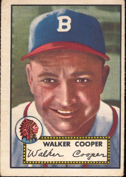 1952 Topps Bb- #294 Walker Cooper, Braves