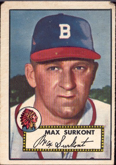 1952 Topps Bb- #302 Max Surkont, Braves