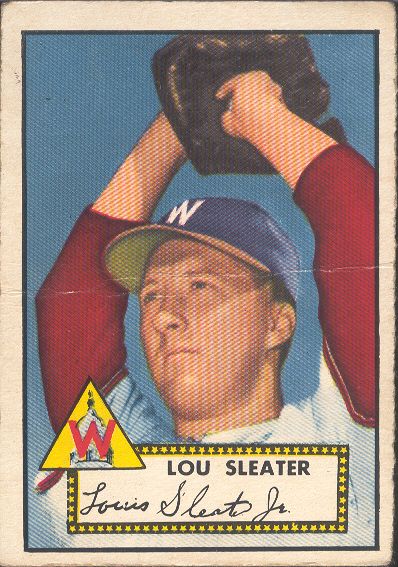 1952 Topps Bb-#206 Lou Sleater, Wash