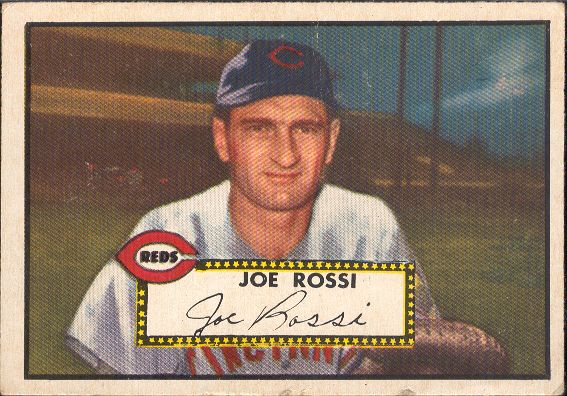 1952 Topps Bb- #379 Joe Rossi, Reds- vg crs 60/40- Hi#