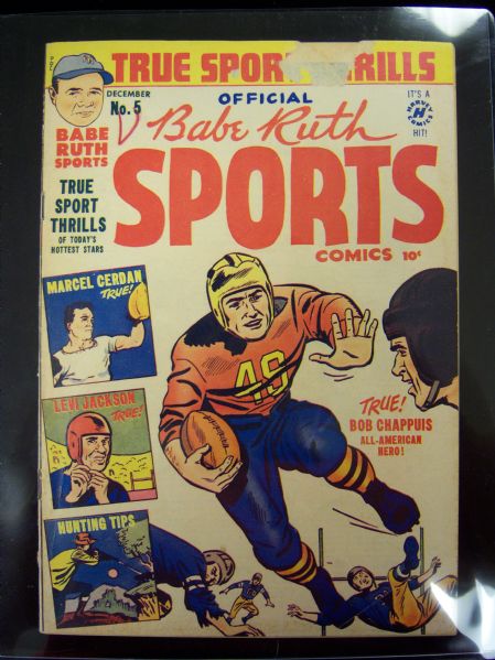 Dec. 1949 Harvey Ent.- “Babe Ruth Sports” Comic Book- Vol 1 No. 5  - Cover Bob Chappius