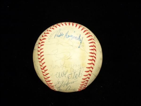 1980 Toronto Blue Jays Team Signed A.L.(Lee MacPhail Pres.) Baseball with Danny Ainge!- 23 Sigs