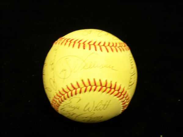 1987 Toronto Blue Jays Team Signed A.L.(Bobby Brown Pres.) Baseball- 25 Sigs