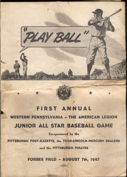 8/7/1947 First Annual Western Pa. American Legion All-Star Game Program