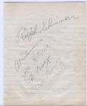 Two 1928 8-¼” x 6-5/8” Autographed Sheets with 14 Pencil Autographs from “Barnstormers- Babe vs. Lou” Game held at Borchert Field, Milwaukee 10/28/1928- inc. Al Simmons!