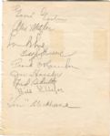 8-¼” x 6-5/8” Autographed Sheet with 17 Pencil Autographs including Goose Goslin!