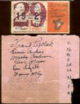 Two 7/28/1942 Autographed Stub/Sheets from Navy Relief Fund Game at Horlick Field, Racine, WI- inc. Mickey Cochrane!