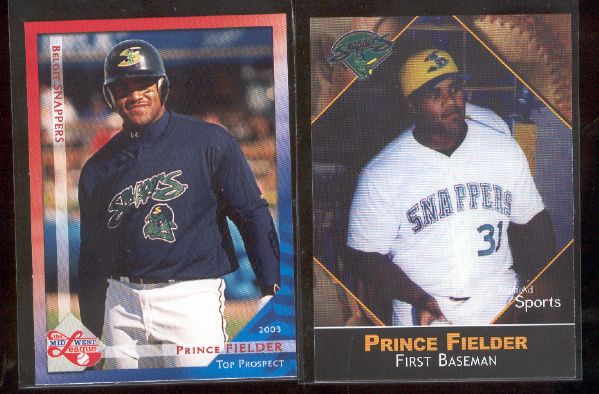 2003 Multi-Ad Beloit Snappers- 2 Diff. Prince Fielder Cards