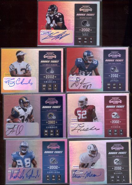 2002 Playoff Contenders Ftbl.- 7 Diff. Autographed Rookie Cards