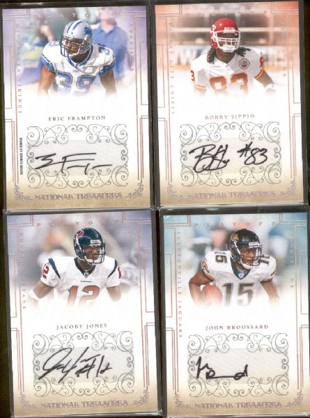 2007 Playoff National Treasures Ftbl.- 4 Diff. Autographed Rookie Cards