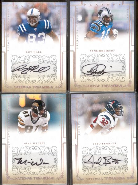 2007 Playoff National Treasures Ftbl.- 4 Diff. Autographed Rookie Cards