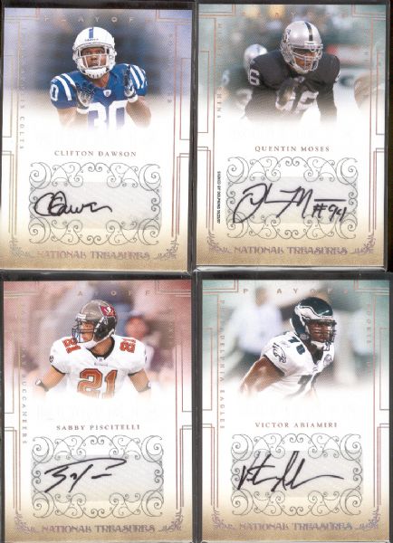 2007 Playoff National Treasures Ftbl.- 4 Diff. Autographed Rookie Cards