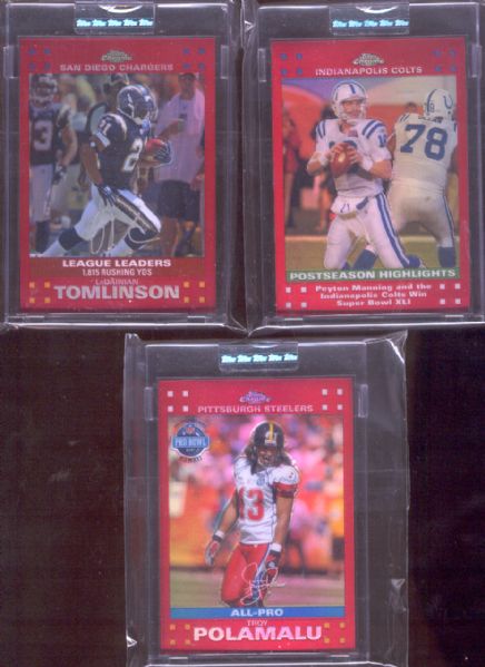 2007 Topps Chrome Ftbl. “Red Refractors Uncirculated”- 19 Diff. Cards