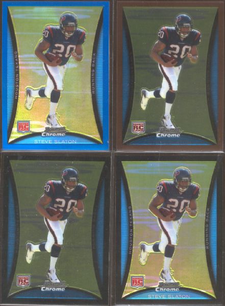 2008 Bowman Chrome Ftbl.- #74 Steve Slaton- 4 Diff. Cards