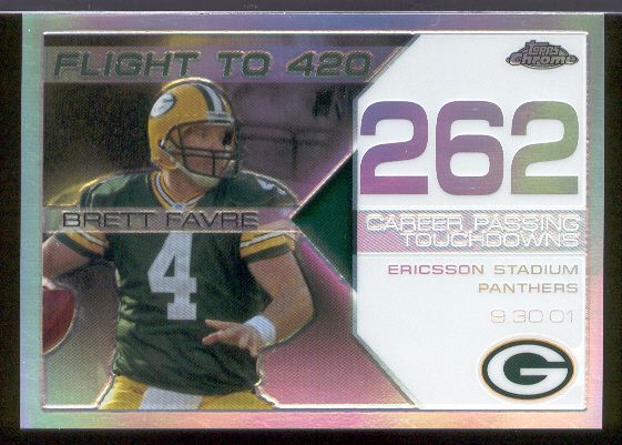 2008  Topps Chrome Ftbl. “Brett Favre”- 9 Diff. Base/Refractors