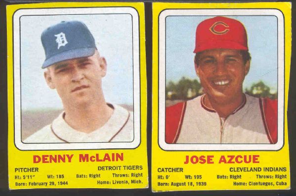 1969 Transogram Bsbl.- 2 Diff. Cards