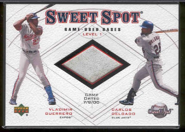 2001 Sweet Spot Bsbl. “Game Used Bases- Level 1- V.Guerrero/Delgado