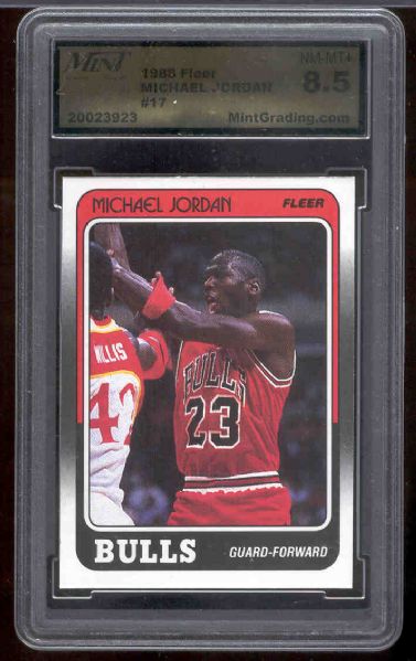 1988-89 Fleer Bskbl. #17 Michael Jordan- Graded NrMt-Mt+ 8.5 by MintGrading.com