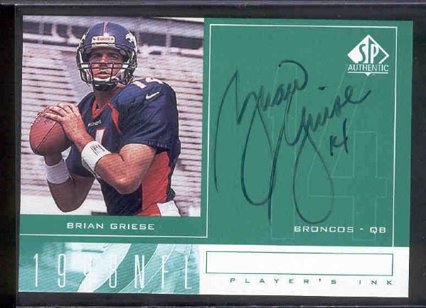 1998 SP Authentic Ftbl. “Player’s Ink Green” #BG Brian Griese