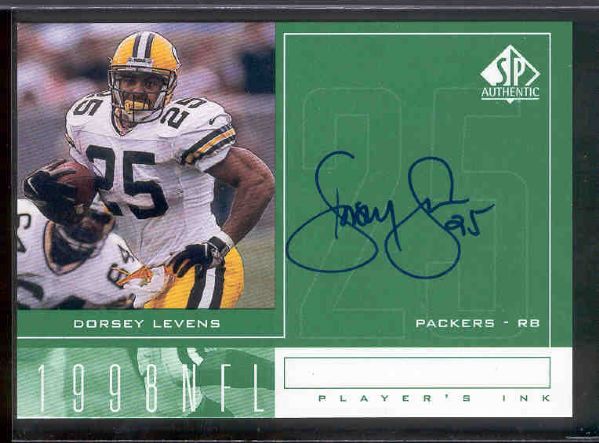 1998 SP Authentic Ftbl. “Player’s Ink Green” #DL Dorsey Levens