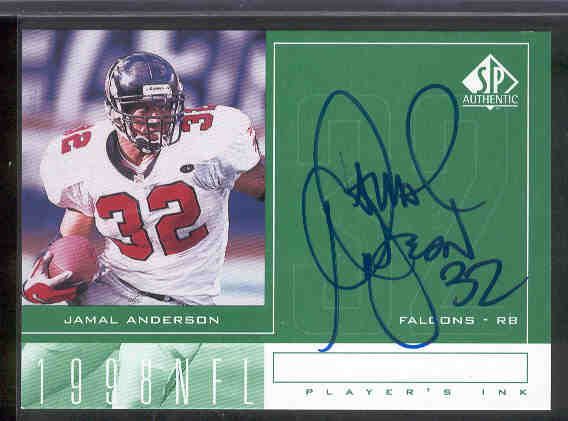 1998 SP Authentic Ftbl. “Player’s Ink Green” #JA Jamal Anderson