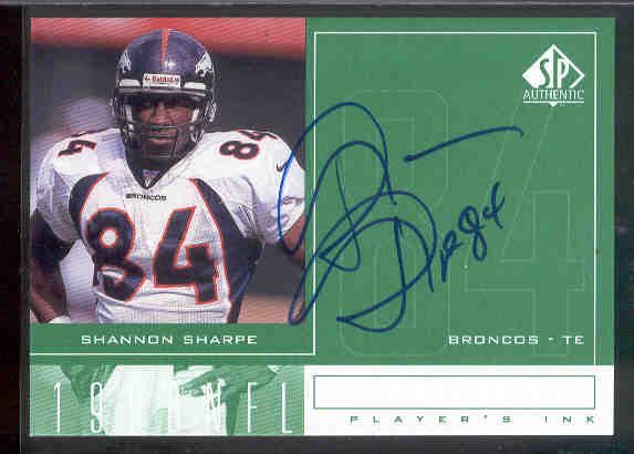 1998 SP Authentic Ftbl. “Player’s Ink Green” #SS Shannon Sharpe