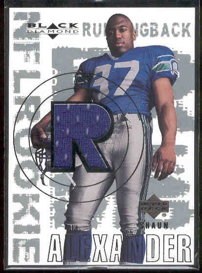 2000 Black Diamond Ftbl. #159 Shaun Alexander JSY RC