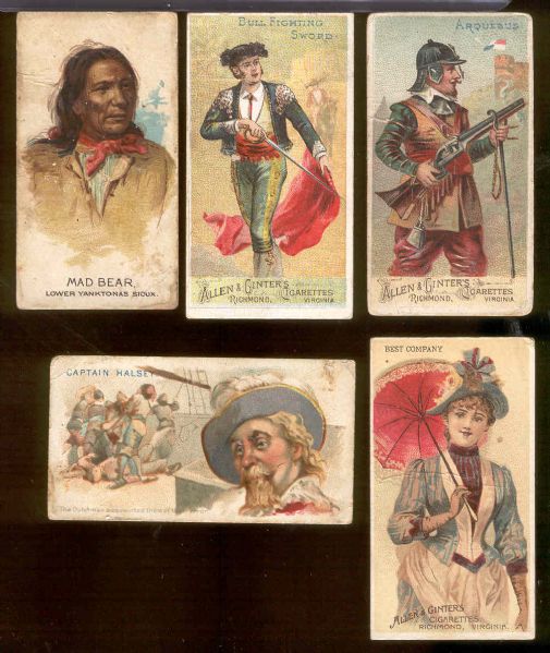 19th Century N Cards- 5 Diff.- Incl. 1888 N2 American Indians Chiefs