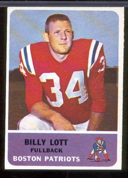 1962 Fleer Football- #1 Billy Lott, Boston Patriots