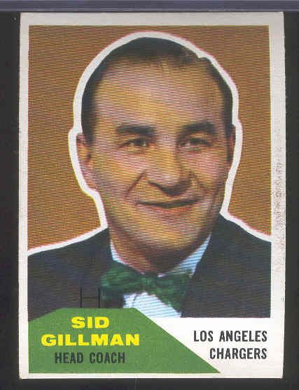 1960 Fleer Football- #7 Sid Gillman, Chargers- Rookie!