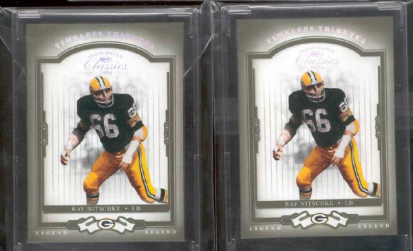 2004 Donruss Classics Fb- Timeless Tributes Green- #139 Ray Nitschke, Packers- 2 Cards