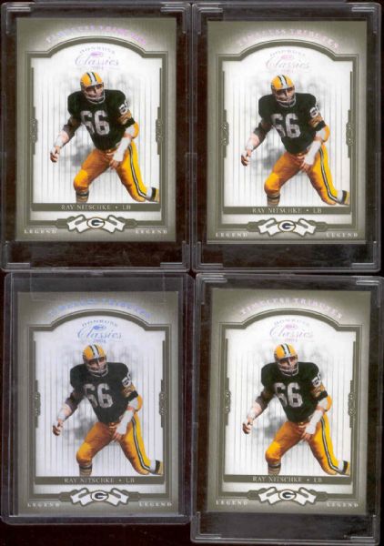 2004 Donruss Classics Fb- Timeless Tributes Green- #139 Ray Nitschke, Packers- 4 Cards