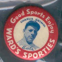 1934 Wards Sporties Pin- Charlie Grimm