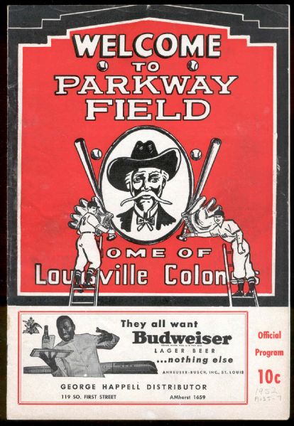 1952 Louisville Colonels Program vs. Kansas City 