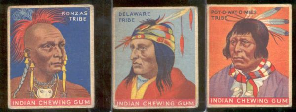 1930’s Goudey Indian Gum- 3 Diff. Series of 96